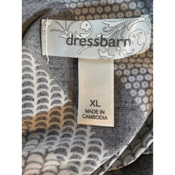 Dressbarn Geometric Abstract High Low Sleeveless Blouse Black White XL - Picture 7 of 10